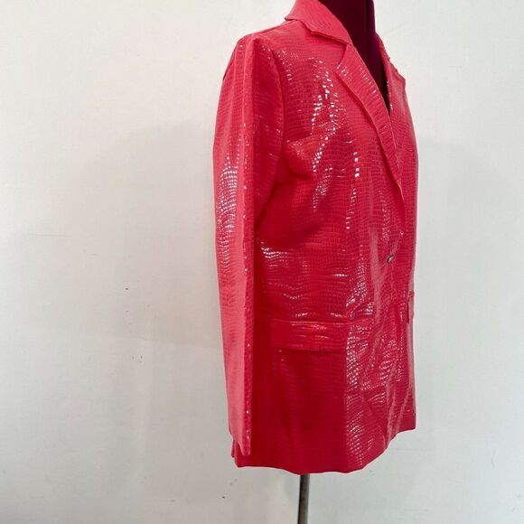 LA FILLE DES FLEURS Jacket Size L Coated Reptile Pattern Made in Italy - Picture 3 of 10